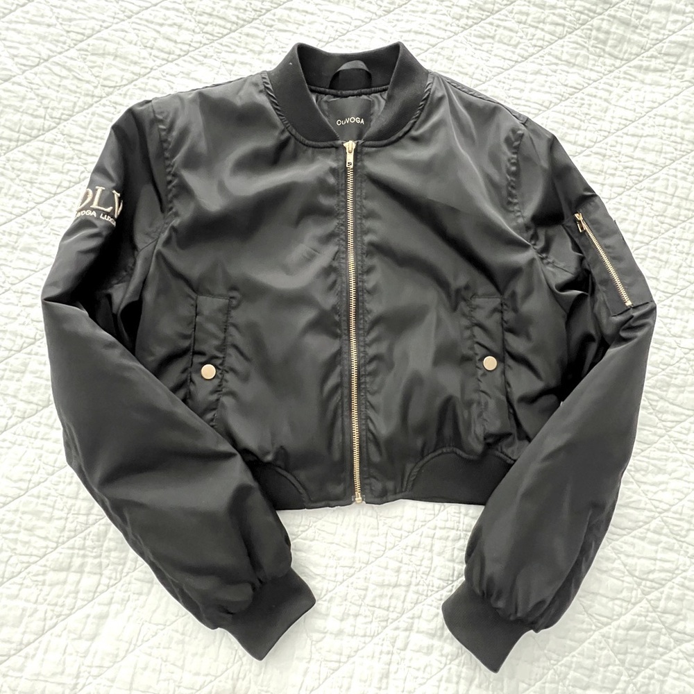 Stylish Bomber Jacket with Gold Finishes - Picture 1 of 12